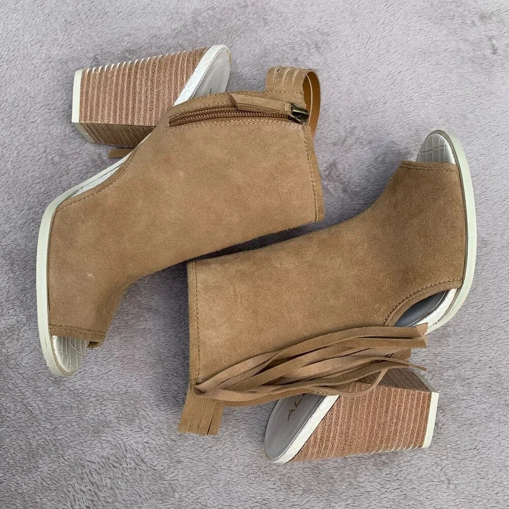 Aldo Lennoxville Suede Block Heel Booties Sz 7.5 - Picture 9 of 14